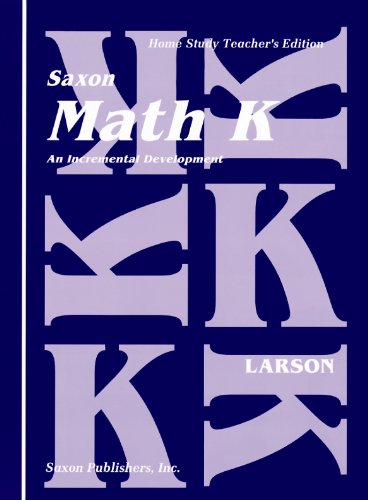 Saxon Math K Homeschool Teacher's Manual 1st Edition 1994