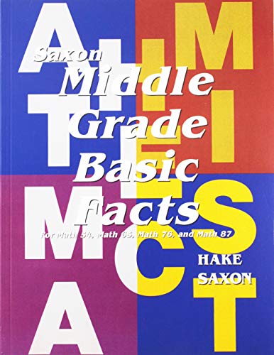 Saxon Math Middle Grade Basic Fact Card