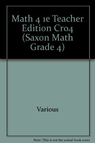 Saxon Math 4 Teacher Edition Bundle 2004