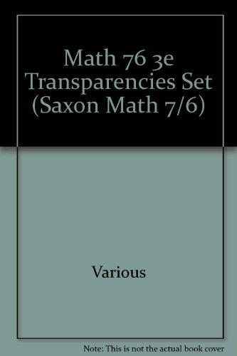 Saxon Math 7/6  Transparency Set