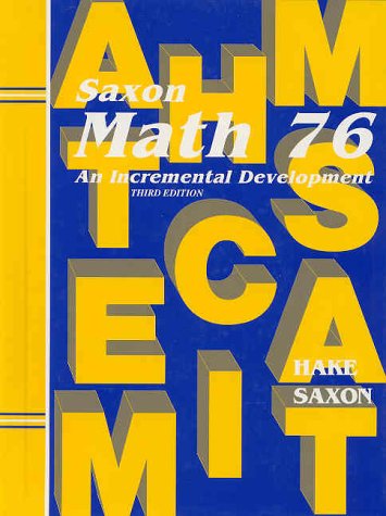 Saxon Math 7/6 Student Edition 2002