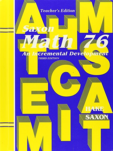Saxon Math 7/6 Teacher Edition 2002