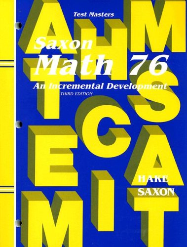 Saxon Math 7/6, Third Edition Test Master