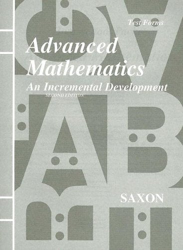 Saxon Advanced Math Extra Tests Second Edition