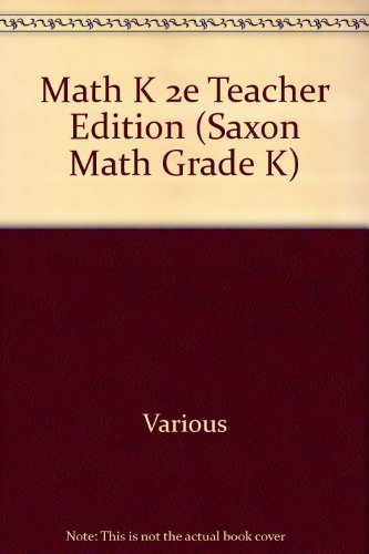 Saxon Math K Teacher Edition Bundle 2004