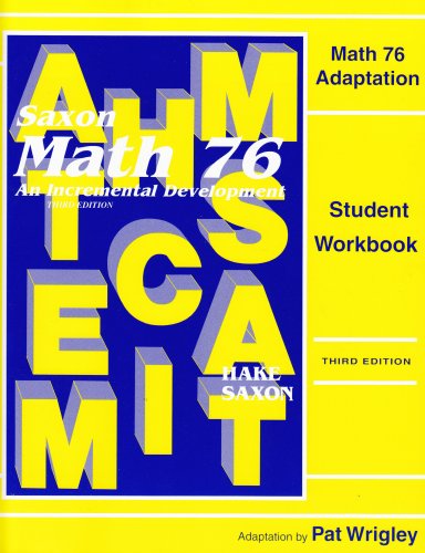 Saxon Math 7/6 Special Populations  Workbook Master Adaptations
