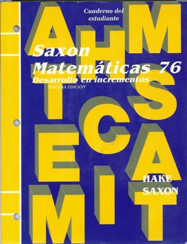 Saxon Math 7/6  Workbook Master Spanish, Spanish