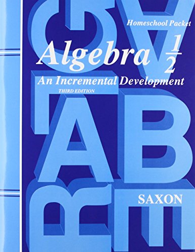 Saxon Algebra 1/2 Homeschool Packet with Answer Key and Tests 3rd Edition
