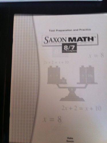 Saxon Math Test Preparation and Practice 8/7 with Prealgebra (Saxon Math 8/7) [Paperback] Hake