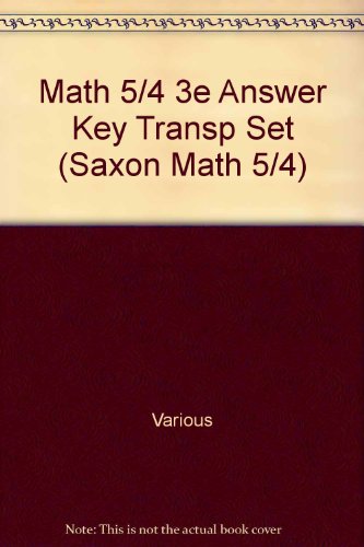 Saxon Math 5/4  Answer Key Transparency Set