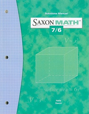 2004 Saxon Math 7/6 Solution Manual