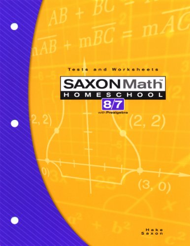 Saxon Math 8/7 Homeschool Testing Book 3rd Edition