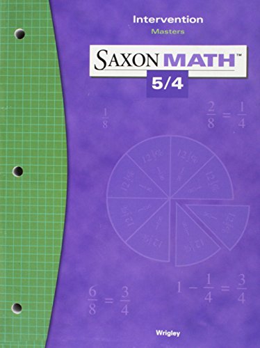 Saxon Math 5/4  Intervention Masters