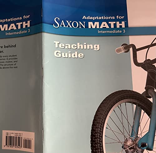Adaptations for Saxon Math Intermediate 3 Teaching Guide [Paperback] unknown author