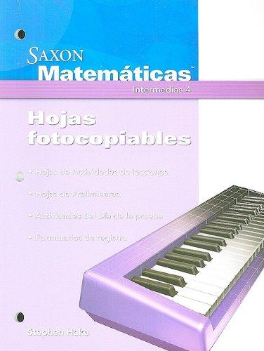 Saxon Math Intermediate 4 Spanish Spanish Instructional Masters 2008