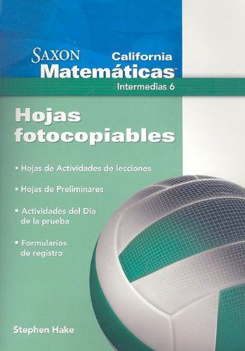 Saxon Math 6 California Instructional Masters Spanish 2008