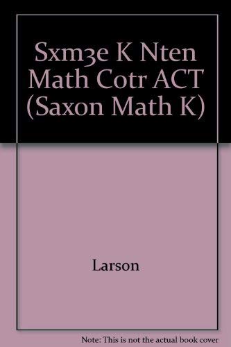 Saxon Math K Math Center Activities