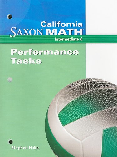 Saxon Math 6 California Performance Tasks