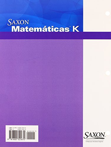 Saxon Math K Spanish Student Workbook Part 1