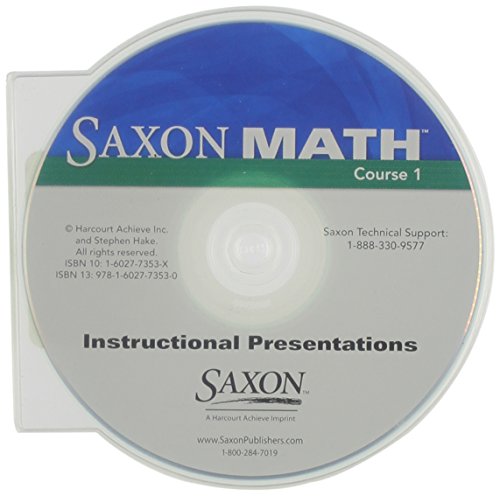 Saxon Math Course 1 Instructional Presentation CD