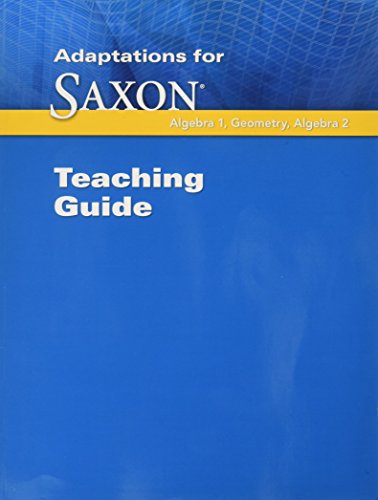 Saxon Algebra 1  Teacher's Guide Adaptation 2009
