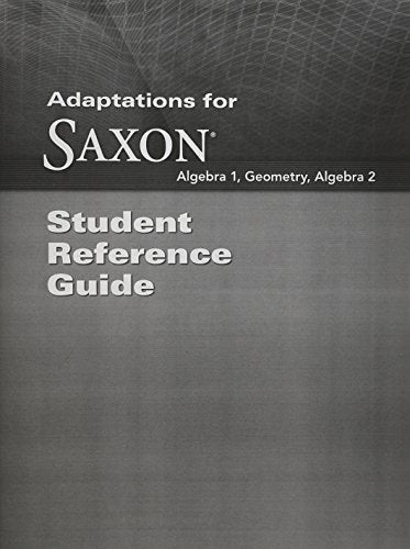 Saxon Math Adaptation Student Reference Guide