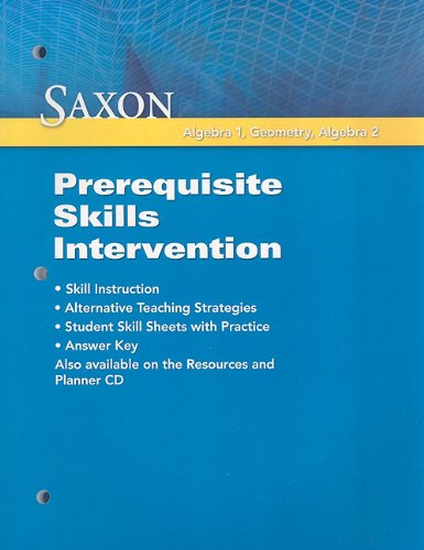 Saxon Math Prerequisite Skill Intervention