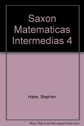 Saxon Math Intermediate 4 Spanish Spanish Teacher eBook CD 2009