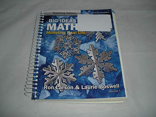 Big Ideas Math: Modeling Real Life (Grade 2) Teaching Edition Volume 1 [Spiral-bound] Ron Larson, Laurie Boswell