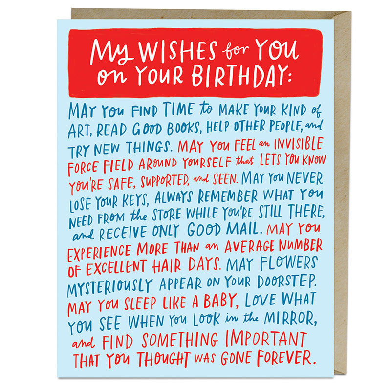 Wishes for Your Birthday Card