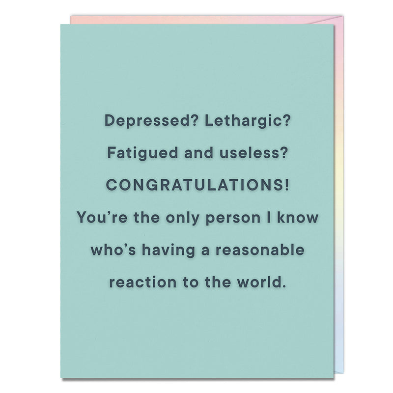 Reaction to the World Encouragement / Friendship Card