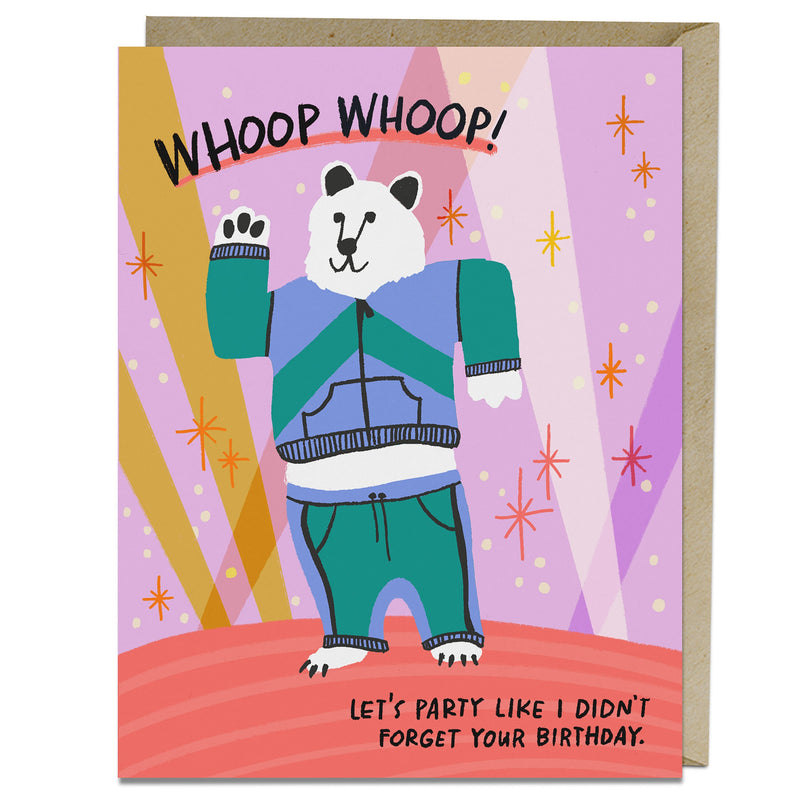Whoop Whoop Belated Birthday Card