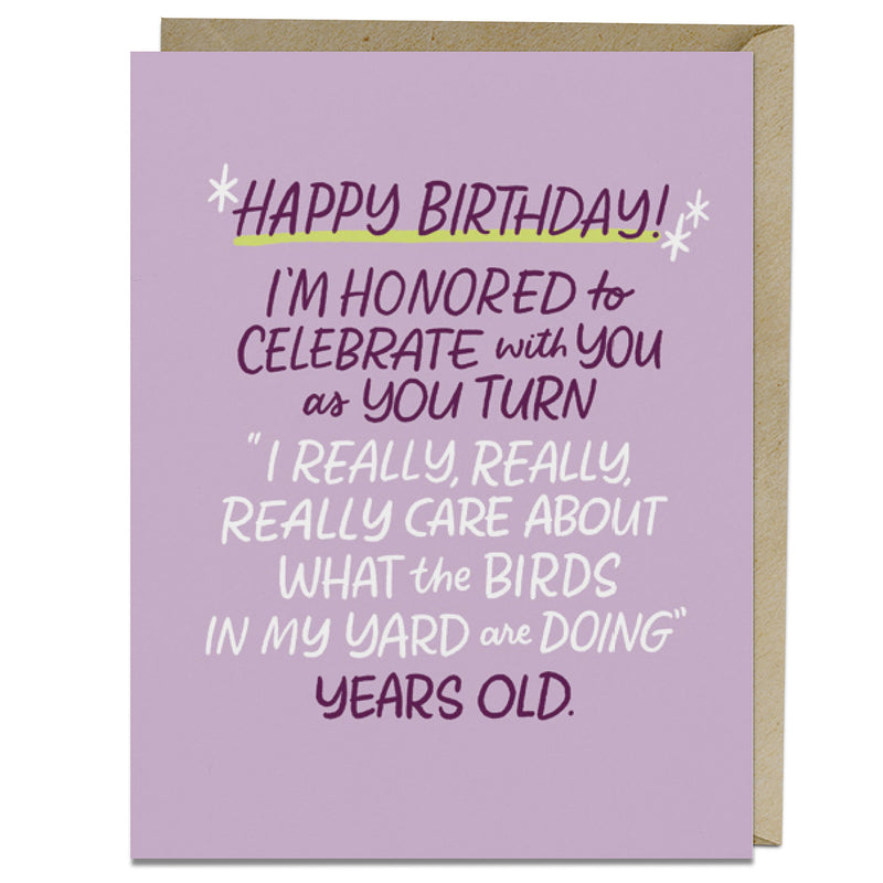 Care About Birds Years Old Birthday Card