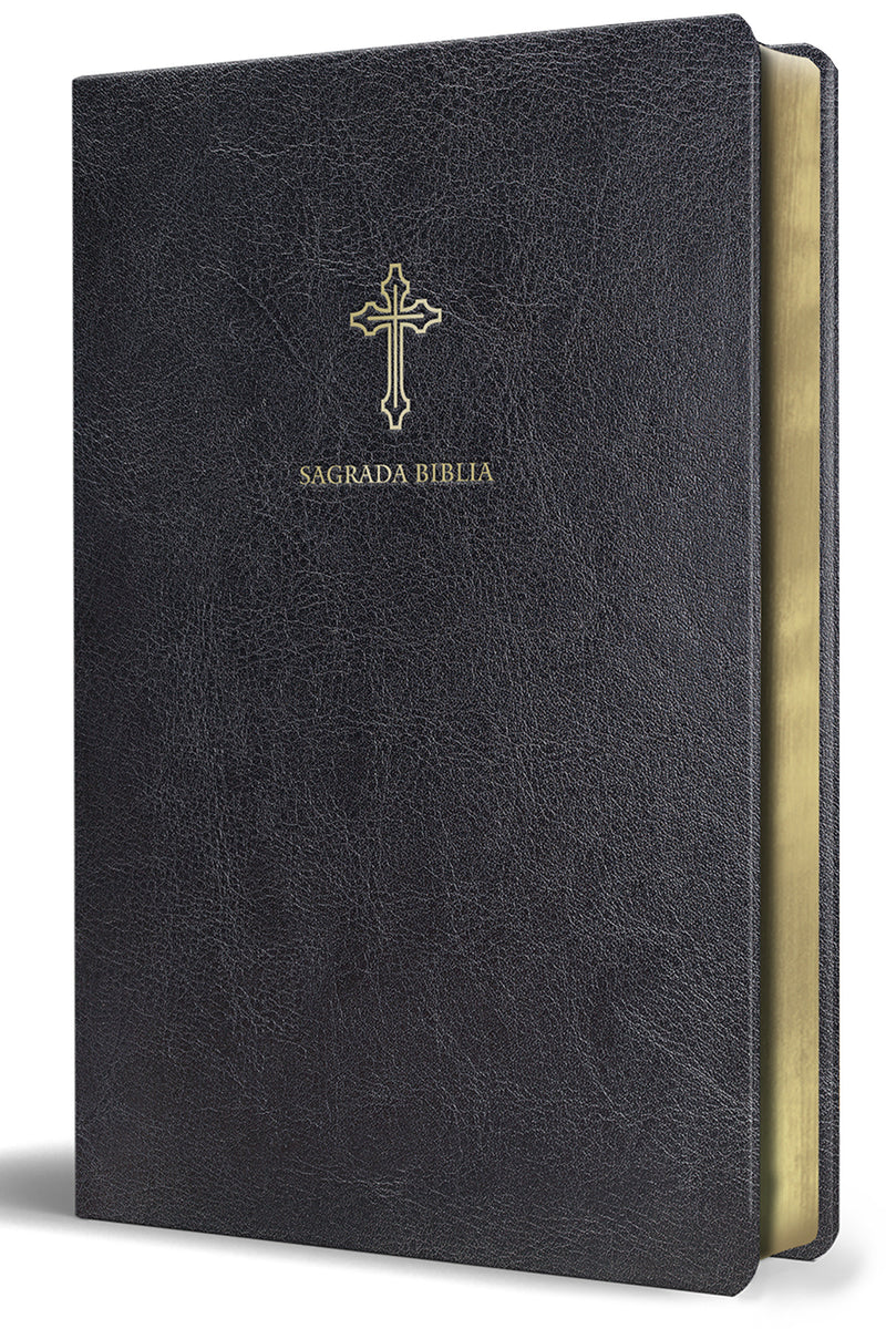 Biblia Católica en español. Símil piel negro, tamaño pequeño / Catholic Bible. Spanish-Language, Leathersoft, Black, Compact