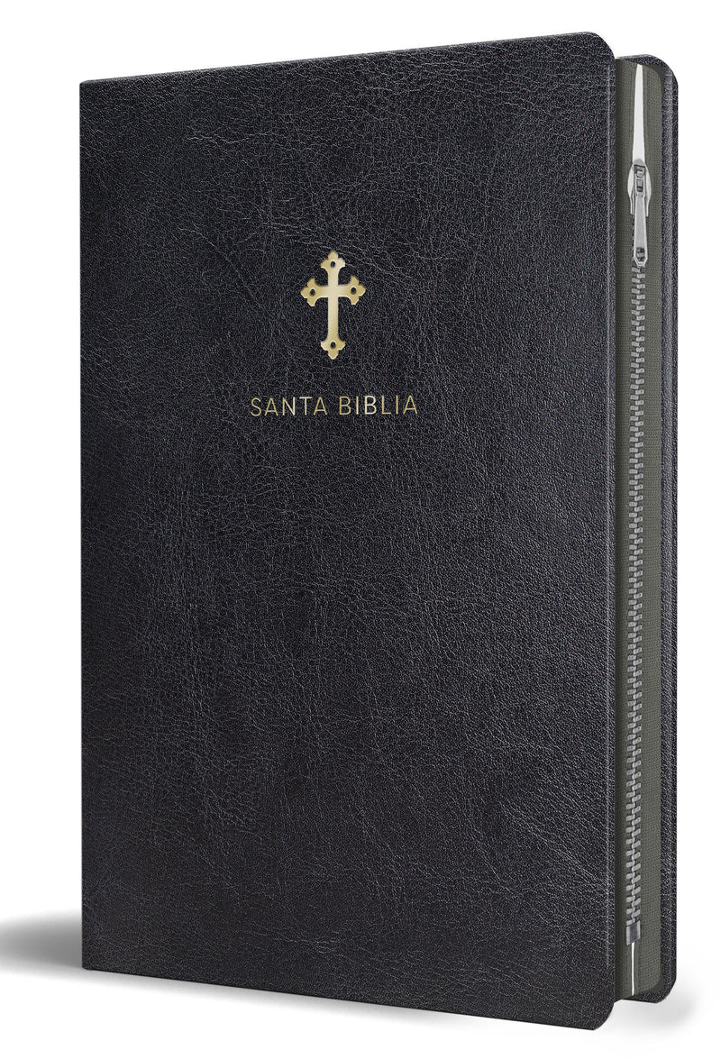 Biblia Reina Valera 1960 Tamaño grande, letra grande piel negra con cremallera / Spanish Holy Bible RVR 1960 Large Size Large Print Black Leather with Zipper
