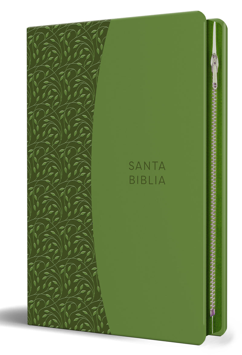 Biblia Reina Valera 1960 Tamaño grande, letra grande piel verde con cremallera /  Spanish Holy Bible RVR 1960. Large Size, Large Print Green Leather with Zippe