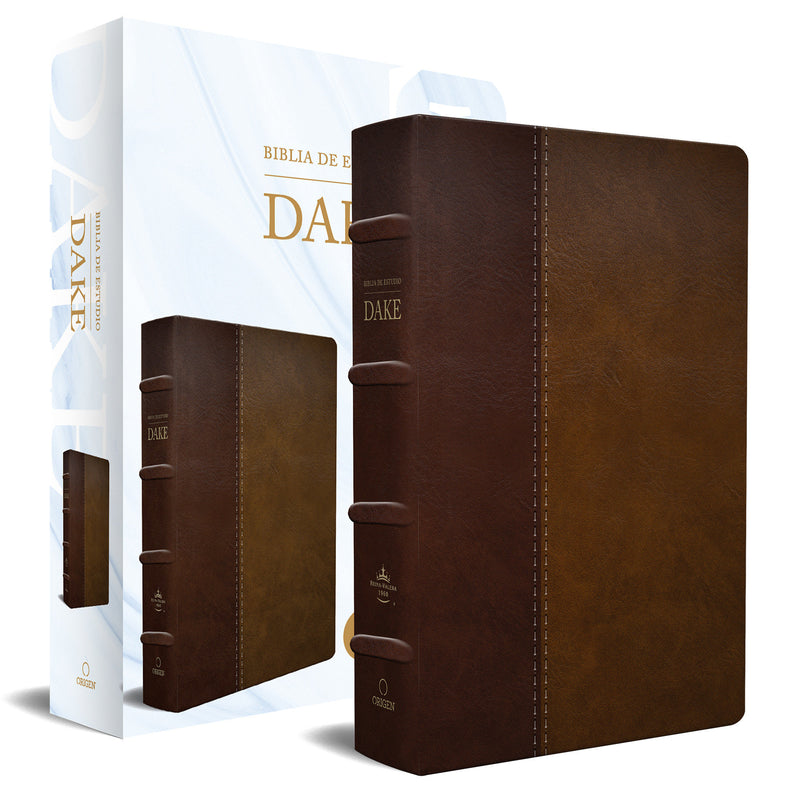 RVR 1960 Biblia de estudio Dake, tamaÃ±o grande, piel duotono marrÃ³n / Spanish RV R 1960 Dake Study Bible, Large Size, Duotone Brown Leather