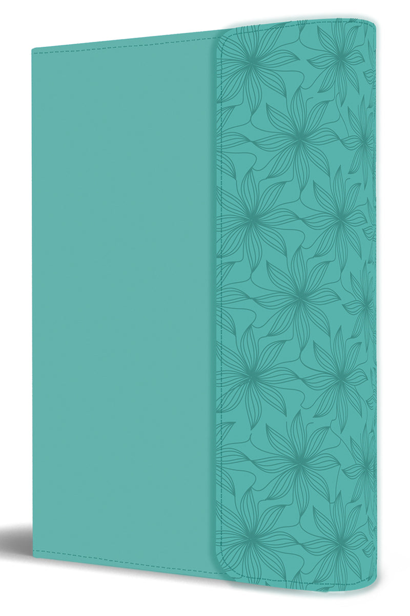 Biblia RVR 1960 tamaño manual, símil piel aquamarina con solapa e imán / Spanish Bible RVR 1960 Handy Size Large Print Leathersoft with magnet