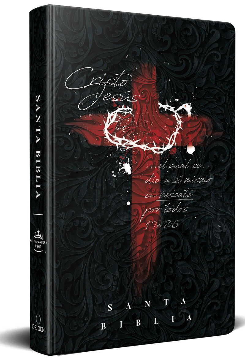 Biblia RVR 1960 letra grande tamaÃ±o manual, tapa dura cruz con corona / Spanish Bible RVR 1960 Handy Size Large Print Hardcover cross and crown