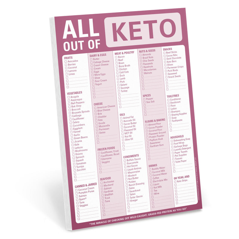 All Out Of Pad (Keto), Keto Diet Grocery List Note Pad