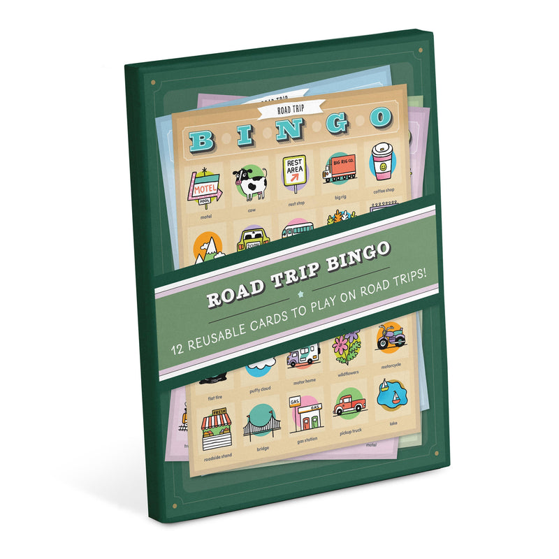 Roadtrip Bingo, 12 Reusable Cards for Road Trips