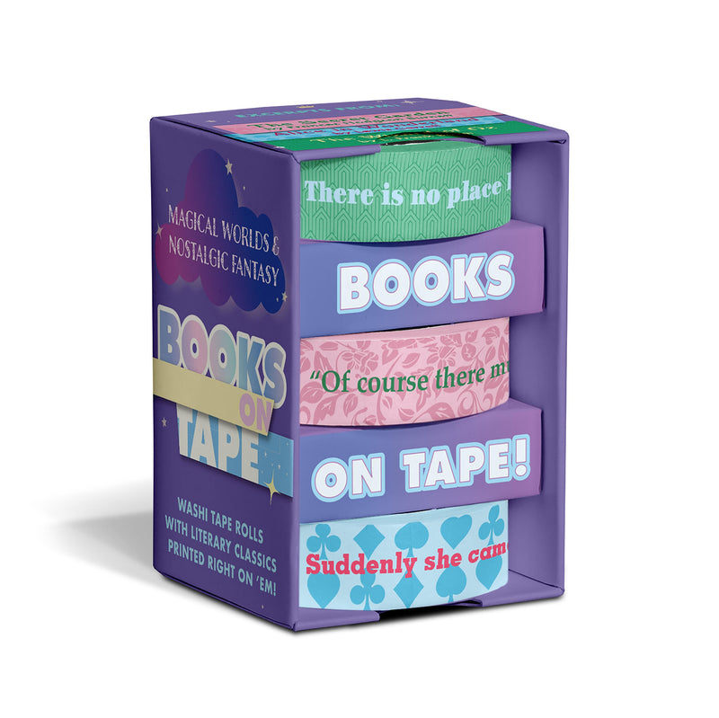 Magical Worlds & Nostalgic Fantasy Books on Tape - 3 Washi Tape Rolls Printed With Literary Classics