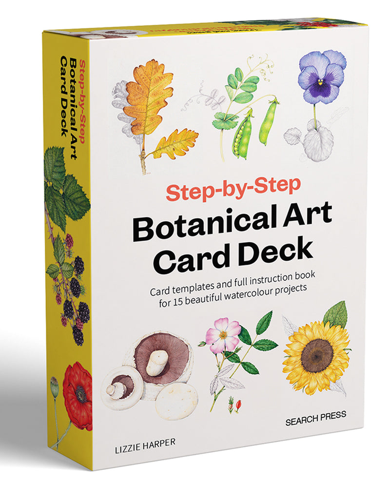 Step by Step Botanical Art Guidebook and Card Deck: 15 Templates and Projects for Beginners
