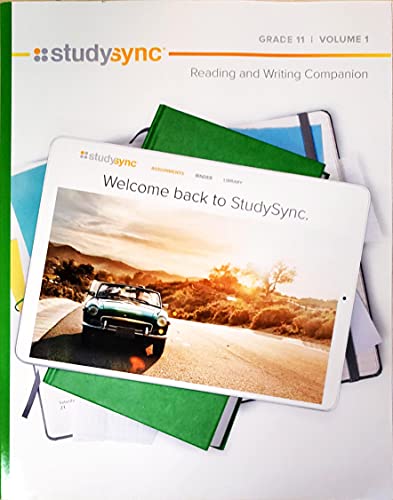 Studysync Core Ela Grade 11 Reading & Writing Companion Volume 1
