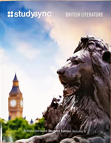 Studysync Core Ela Brit Lit Student Reading & Writing Companion Volume 1