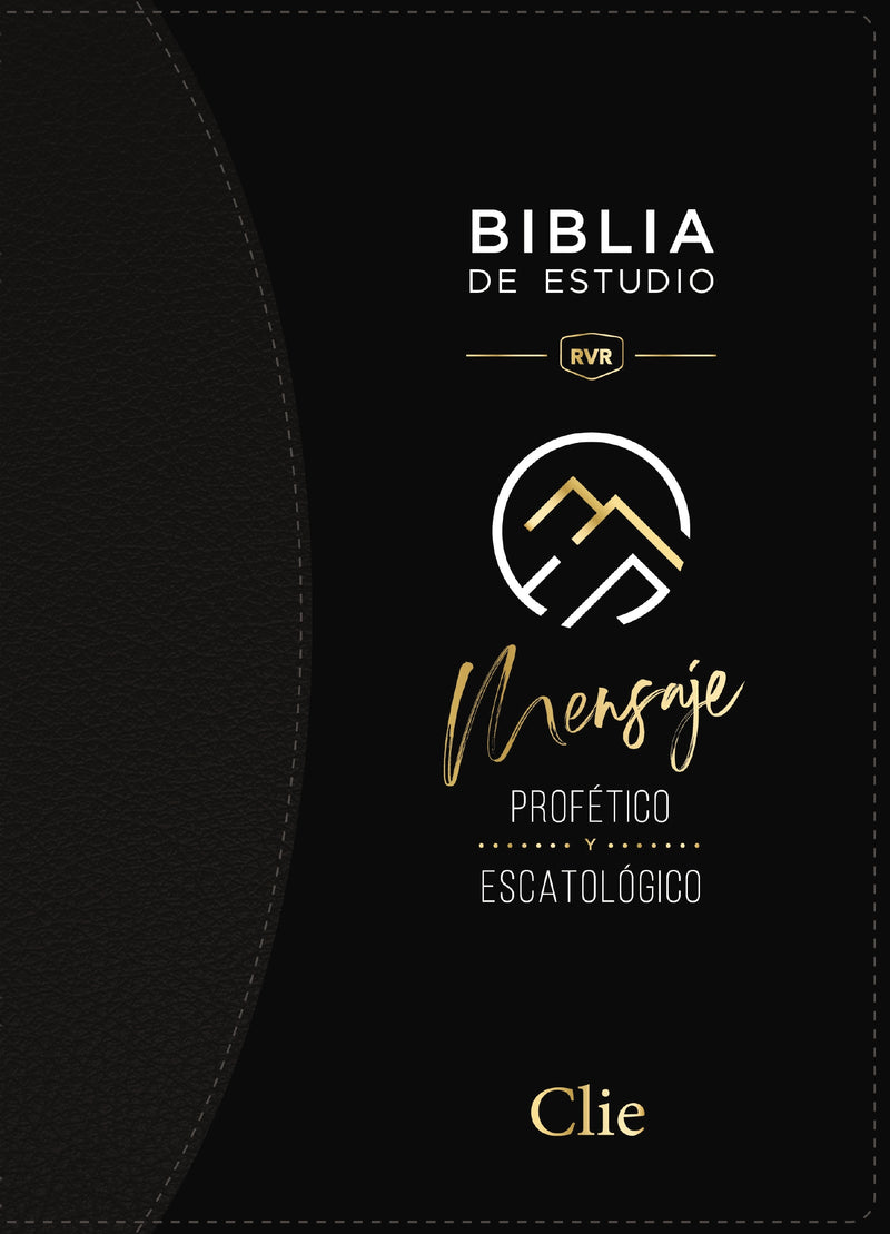 RVR, Biblia de Estudio del Mensaje Profético y Escatológico, Negro, Interior a dos colores, con Índice