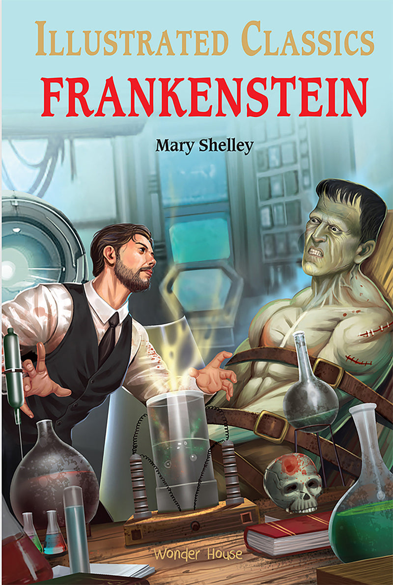 Frankenstein for Kids : illustrated Abridged Children Classics English Novel with Review Questions
