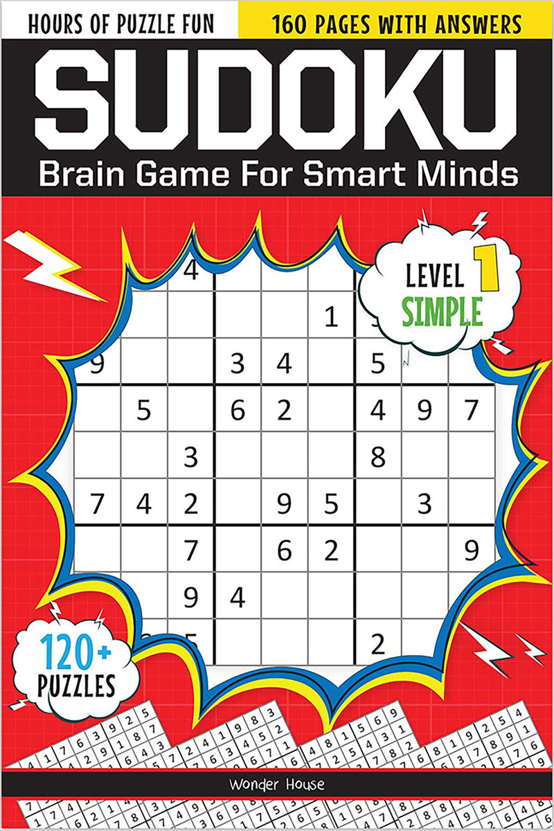 Sudoku - Brain Games For Smart Minds Level 1 Simple : Brain Booster Puzzles for Kids, 120+ Fun Games