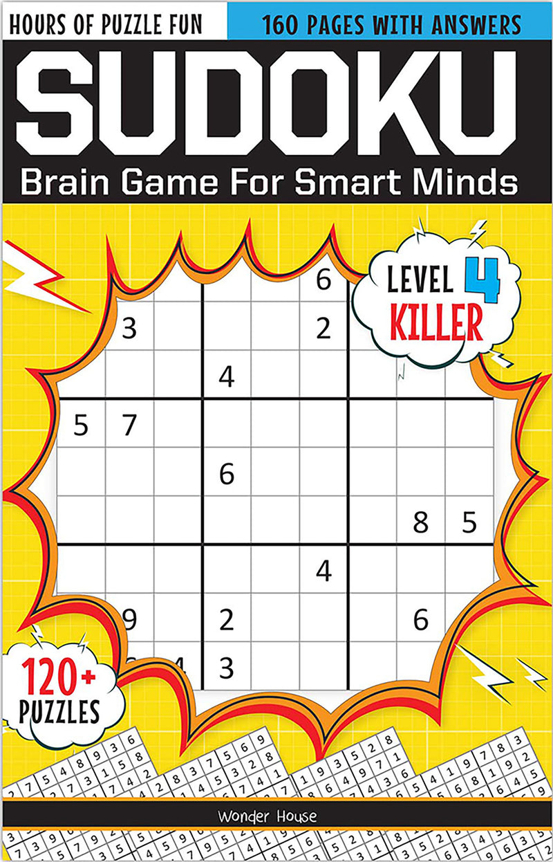 Sudoku - Brain Games For Smart Minds Level 4 Killer : Brain Booster Puzzles for Kids, 120+ Fun Games