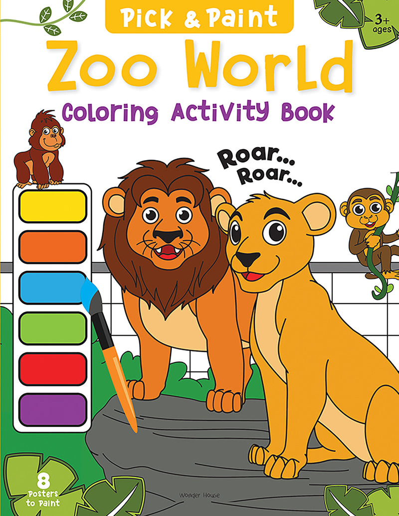 Pick and Paint Coloring Activity Book For Kids: Zoo World